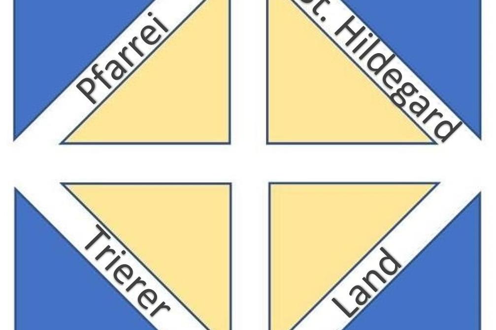 gelbe Raute durch weißes Kreuz geteilt außen vier blaue Dreiecke